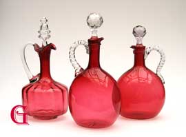 Cranberryt Glass decanters